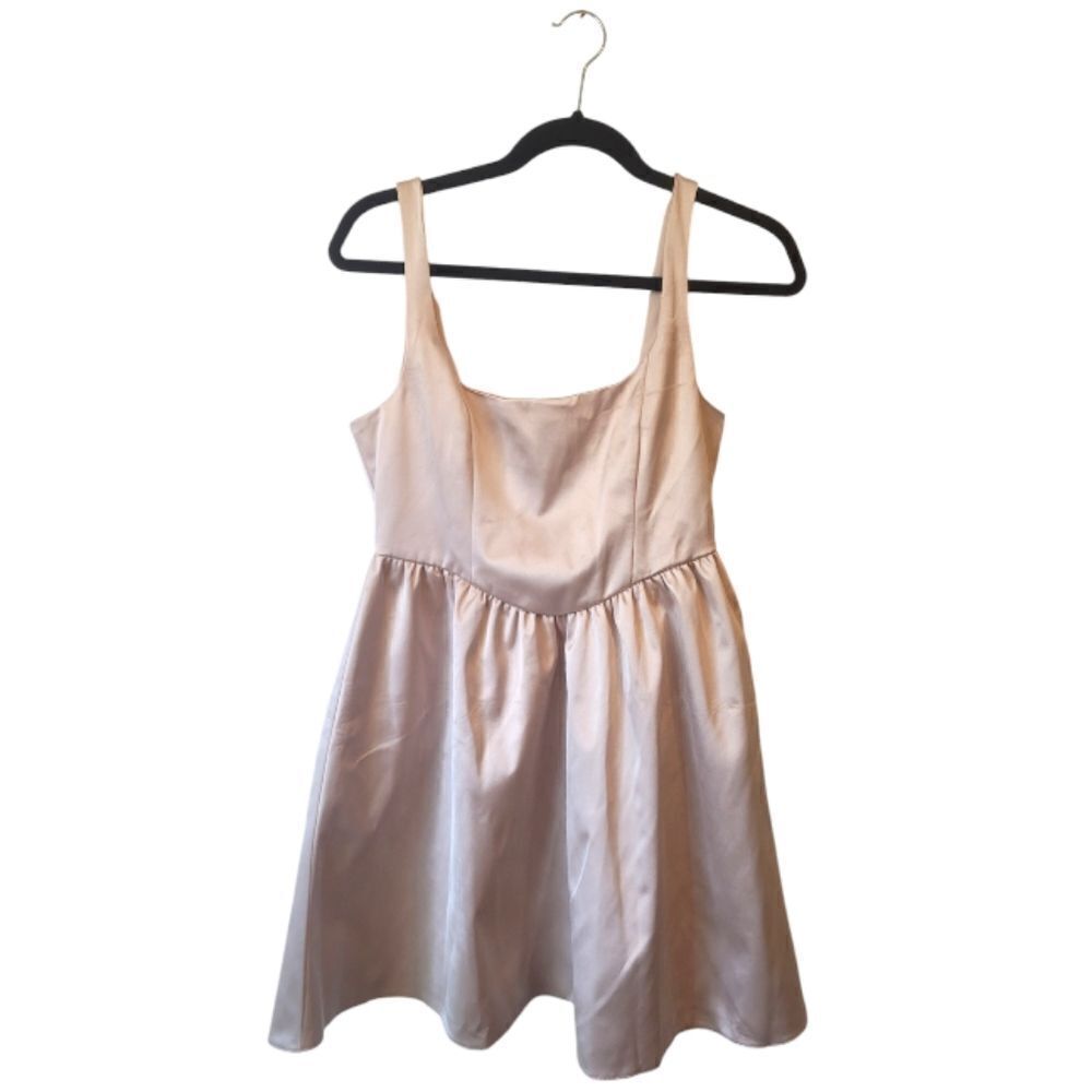 Miss Selfridge Satin Champagne Babydoll Mini Dress